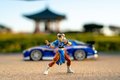 Autíčko Mazda RX-7 1993 Street Fighter Jada kovové s otvárateľnými časťami a figúrka Chun-Li dĺžka 20 cm 1:24