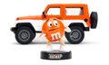 Autíčko Jeep Wrangler 2007 M&M Jada kovové s otvárateľnými dverami a figúrka Orange dĺžka 18 cm 1:24