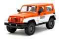 Autíčko Jeep Wrangler 2007 M&M Jada kovové s otvárateľnými dverami a figúrka Orange dĺžka 18 cm 1:24