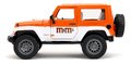 Autíčko Jeep Wrangler 2007 M&M Jada kovové s otvárateľnými dverami a figúrka Orange dĺžka 18 cm 1:24