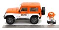 Autíčko Jeep Wrangler 2007 M&M Jada kovové s otvárateľnými dverami a figúrka Orange dĺžka 18 cm 1:24