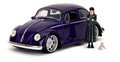 Autíčko Volkswagen Beetle Hollywood Rides Jada kovové s otvárateľnými dverami a figúrkou Wednesday 1:24