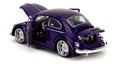 Autíčko Volkswagen Beetle Hollywood Rides Jada kovové s otvárateľnými dverami a figúrkou Wednesday 1:24