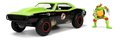 Autíčko Ninja korytnačky Chevy Camaro Jada kovové s otvárateľnými časťami a figúrkou Raphaelo dĺžka 19 cm 1:24