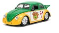 Autíčko Ninja korytnačky VW Drag Beetle 1959 Jada kovové s otvárateľnými dverami a figúrkou Michelangelo dĺžka 19 cm 1:24