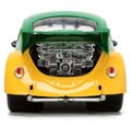 Autíčko Ninja korytnačky VW Drag Beetle 1959 Jada kovové s otvárateľnými dverami a figúrkou Michelangelo dĺžka 19 cm 1:24