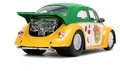 Autíčko Ninja korytnačky VW Drag Beetle 1959 Jada kovové s otvárateľnými dverami a figúrkou Michelangelo dĺžka 19 cm 1:24