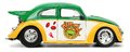 Autíčko Ninja korytnačky VW Drag Beetle 1959 Jada kovové s otvárateľnými dverami a figúrkou Michelangelo dĺžka 19 cm 1:24