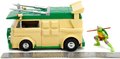 Autíčko Turtles Party Wagon Jada kovové s otvárateľnými dverami a figúrka Donatello dĺžka 20 cm 1:24