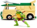 Autíčko Turtles Party Wagon Jada kovové s otvárateľnými dverami a figúrka Donatello dĺžka 20 cm 1:24