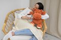 Plyšový hroch s dekou Terracota Hippo Chill Histoire d’ Ours oranžový 45 cm od 0 mes