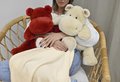 Plyšový hroch s dekou Red Love Hippo Chill Histoire d’ Ours červený 45 cm od 0 mes