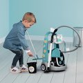 Upratovací vozík s elektronickým vysávačom Cleaning Trolley Vacuum Cleaner Smoby s metlou lopatkou a 9 doplnkami