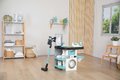 Práčovňa s práčkou s predným plnením Rowenta Wash&Clean Laundry Smoby s elektronickým vysávačom so zvukom a žehličkou 17 doplnkov