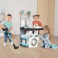 Práčovňa s práčkou s predným plnením Rowenta Wash&Clean Laundry Smoby s elektronickým vysávačom so zvukom a žehličkou 17 doplnkov