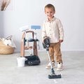 Upratovací vozík s tyčovým vysávačom Rowenta Trolley Upright Hoover Smoby s realistickým zvukom s metlou mopom a 10 doplnkov