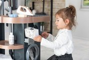 Práčovňa s práčkou a elektronický vysávač Rowenta Wash&Clean Laundry Smoby so zvukom a žehličkou 17 doplnkov