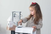 Práčovňa s práčkou a elektronický vysávač Rowenta Wash&Clean Laundry Smoby so zvukom a žehličkou 17 doplnkov