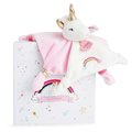 Plyšový jednorožec na maznanie Unicorn Lucie la Licorne Doudou et Compagnie ružový 20 cm v darčekovom balení od 0 mes