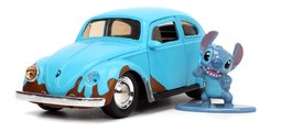 Autíčko VW Beetle 1959 s figúrkou Lilo & Stitch Jada kovové dĺžka 12,7 cm 1:32 od 8 rokov
