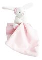 Plyšový zajačik na maznanie Bunny Pink Flower Box Doudou et Compagnie v darčekovom balení ružový 10 cm od 0 mes