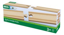 Náhradné diely pre vláčikodráhu Medium Straight Tracks BRIO 4 stredné koľajnice dĺžka 14,4 cm