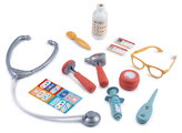 Lekársky kufrík s mechanickým teplomerom Medical Case Smoby so stetoskopom a okuliarmi 10 doplnkov