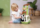Veterinársky vozík s plyšovou pandou Veterinary Trolley Smoby s prenosným boxom a stetoskopom s teplomerom 8 doplnkov