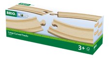 Náhradné diely pre vláčikodráhu Large Curved Tracks BRIO 4 dlhé oblé koľajnice dĺžka 17 cm