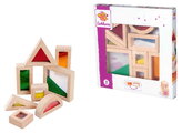 Drevené kocky s okienkami Wooden Blocks with Windows Eichhorn s pieskom korálikmi a zrkadlom 8 dielov od 12 mes EH3456