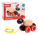 Drevené autíčko na ťahanie Mravec Pull Along BRIO s otáčajúcim sa vajíčkom pre najmenších od 12 mes BRIO3483 