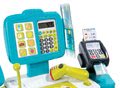 Pokladňa Mini Shop Smoby elektronická s čítačkou kódov a 27 doplnkami tyrkysová