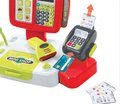 Pokladňa Mini Shop Smoby elektronická s váhou, terminálom, čítačkou kódov a 27 doplnkami červená