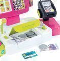 Pokladňa Mini Shop Smoby elektronická s váhou, terminálom, čítačkou kódov a 27 doplnkami ružová