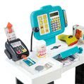 Obchod Supermarket Smoby elektronický s váhou, pokladňou, potravinami a 41 doplnkami tyrkysový