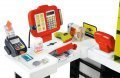 Obchod Supermarket Smoby elektronický s váhou, pokladňou, potravinami a 41 doplnkami červený