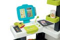 Obchod s potravinami Market Smoby tyrkysový s elektronickou pokladňou, skenerom a 34 doplnkov
