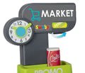 Obchod s potravinami Market Smoby tyrkysový s elektronickou pokladňou, skenerom a 34 doplnkov