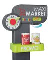Obchod zmiešaný tovar Maxi Market Smoby s chladničkou elektronickou pokladňou a skenerom s 50 doplnkami