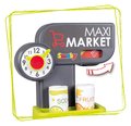 Obchod so zmiešaným tovarom Maxi Market Smoby s elektronickou pokladňou a skenerom chladničkou s 50 doplnkami