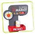 Obchod elektronický s vozíkom Supermarket Smoby váha s funkčnou pokladňou a skenerom 42 doplnkov