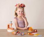 Kvetinárstvo s vlastnou výrobou kvetinových šperkov Crea Flower Jewelry Set Smoby s textilnými lupienkami a bižutériou 100 doplnkov