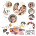 Náhradný materiál na výrobu kvetinových šperkov Crea Flower Jewelry Refill Smoby s bižutériou a kvetinovými lupienkami 98 doplnkov