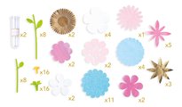 Kvetinárstvo s vlastnou výrobou kvetov Princezné Disney Flower Market Smoby z rôznych textilných lupienkov a stoniek 90 doplnkov