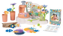 Kvetinárstvo s vlastnou výrobou textilných kvetov Crea My Flower Factory Smoby s vázami 102 doplnkov