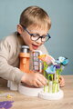 Kvetinárstvo s vlastnou výrobou textilných kvetov Crea My Flower Factory Smoby s vázami 102 doplnkov