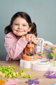 Kvetinárstvo s vlastnou výrobou textilných kvetov Crea My Flower Factory Smoby s vázami 102 doplnkov