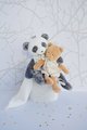Plyšová panda na maznanie Attrape-Rêves Doudou et Compagnie sivá v darčekovom balení 28 cm od 0 mes