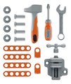 Pracovná dielňa na kolieskach multifunkčná Bricolo Devil Workmate 3v1 Black&Decker Smoby s kufríkom a náradím 19 doplnkov