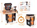 Pracovný stôl Black&Decker Open Bricolo Workbench Smoby skladací s 37 doplnkami